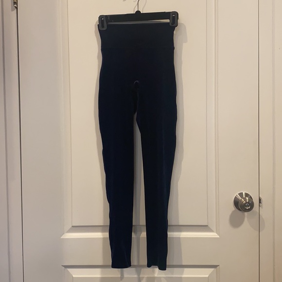 Spanx Velvet Leggings in Color Lapis Night - Picture 5 of 6